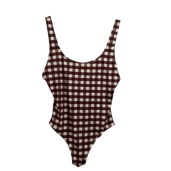 Solid & Striped Anne Marie Gingham Checkered One Piece Swimsuit - Picture 1 of 5